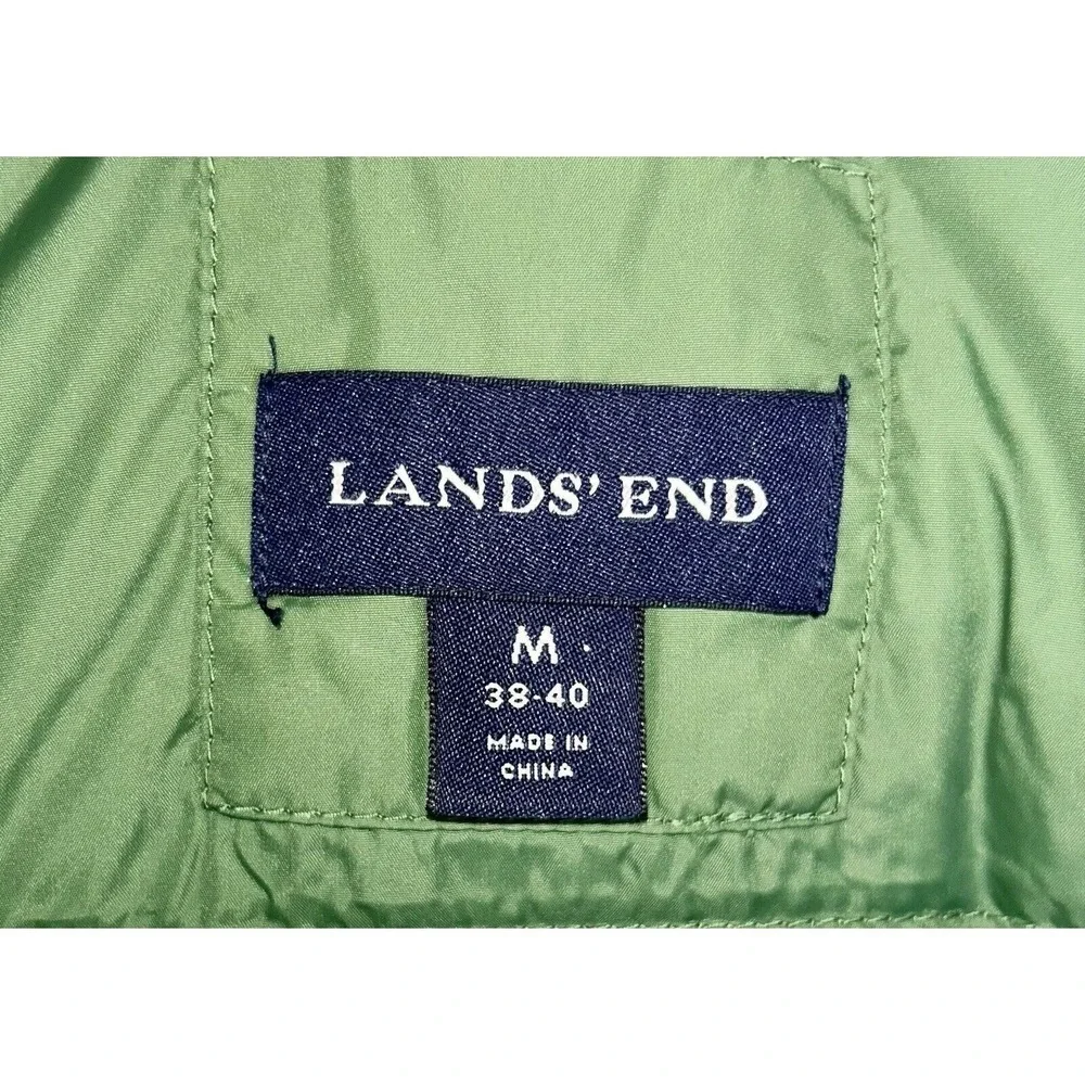 LANDS' END Mens' Green Puffer Vest Size M 38-40